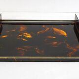 Large tortoiseshell resin tray