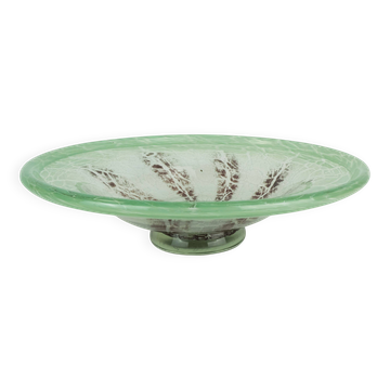 fantastique grand bol en verre Ikora art déco WMF Karl Wiedmann des années 1930 vert et