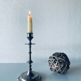 Silver metal candle holder