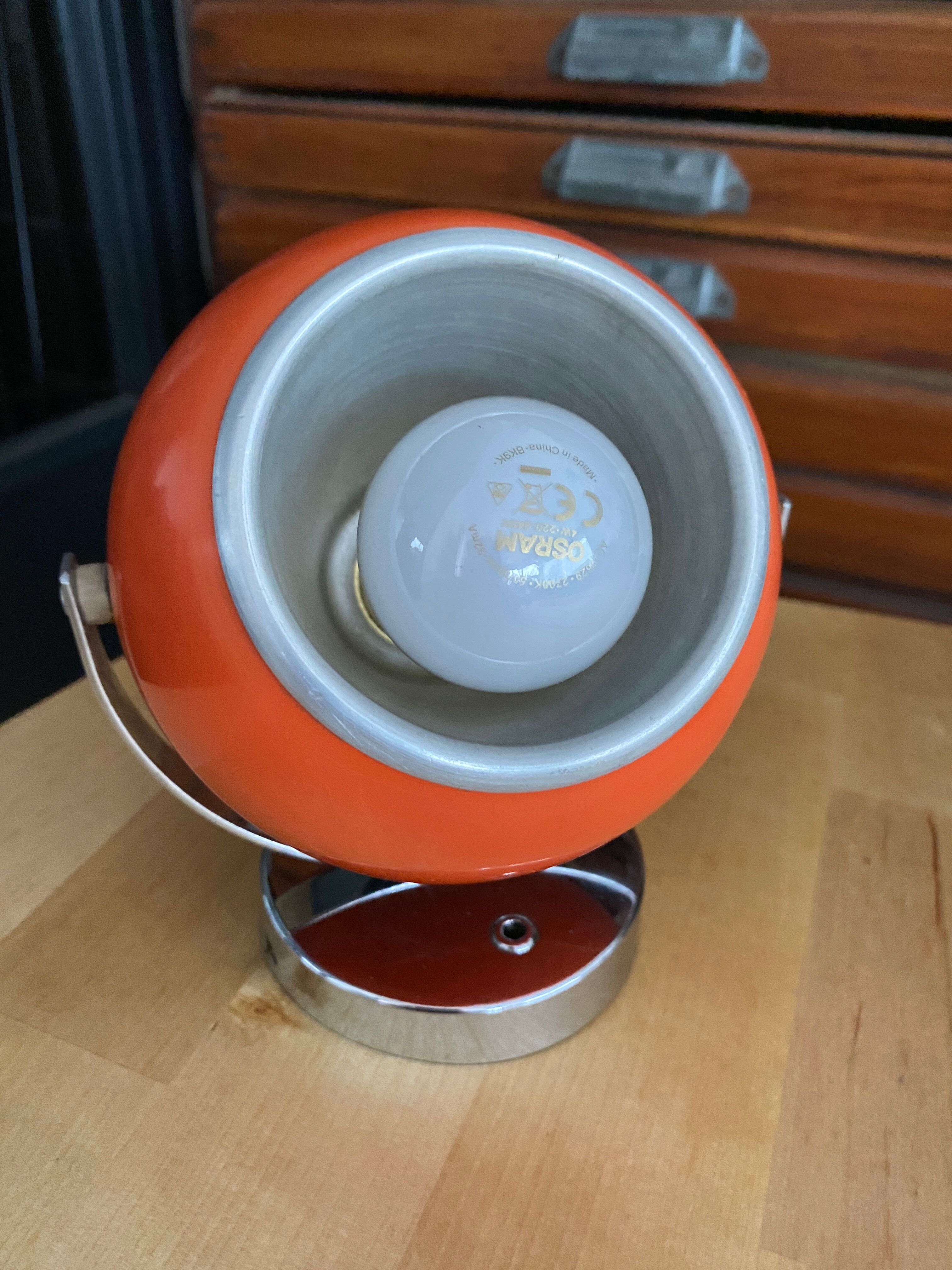 Vintage orange Eye Ball lamp