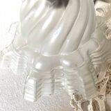 Applique ancienne col de cygne verre dépoli et porcelaine
