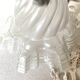 Antique swan neck wall lamp with frosted glass and porcelain