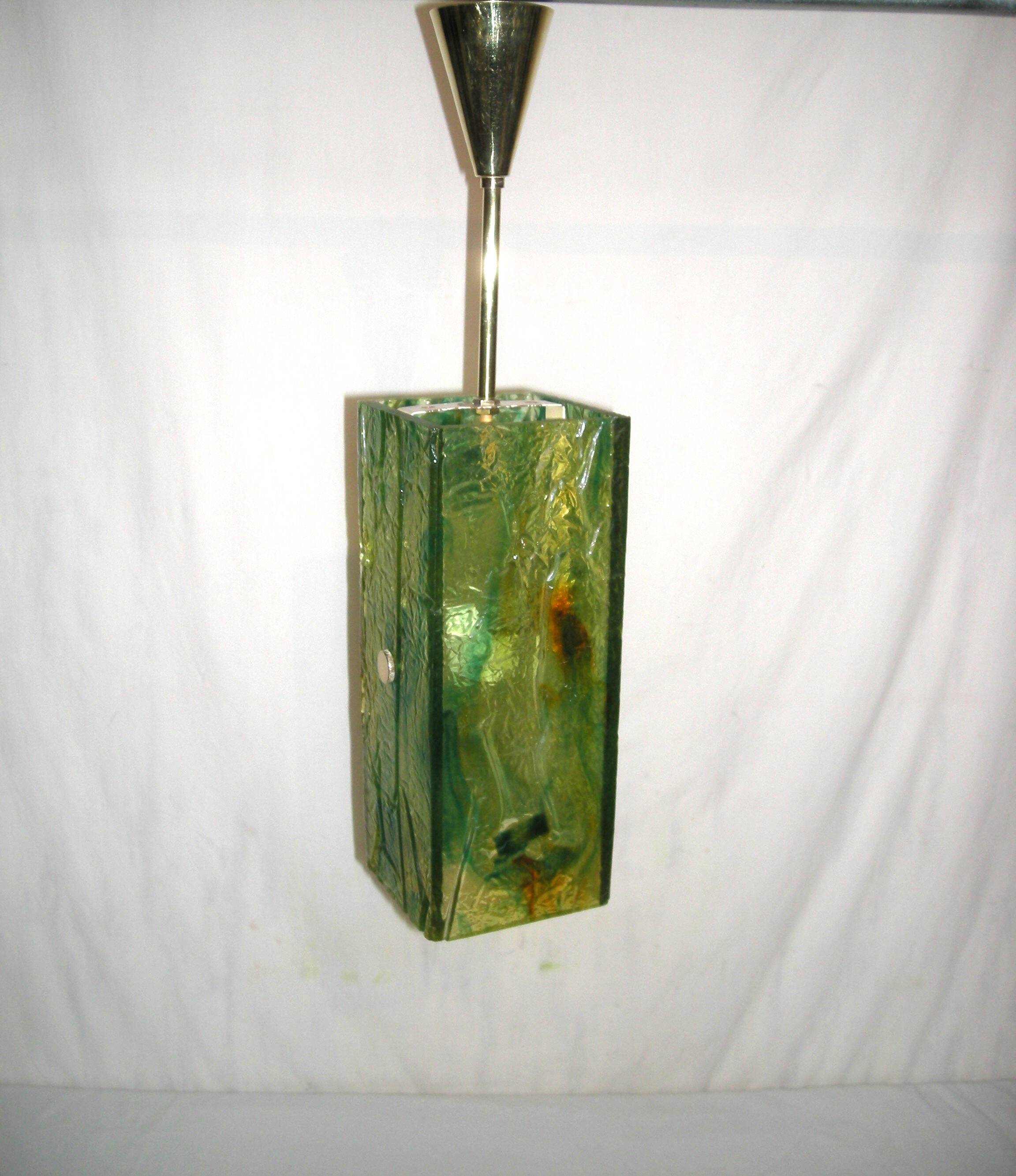 Resin pendant light in the style of Pierre Giraudon from the 60s - 70s