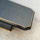 Table basse bicolore en laiton et miroir noir par Fedam