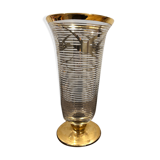 Glass vase with gold bird decoration