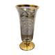 Glass vase with gold bird decoration