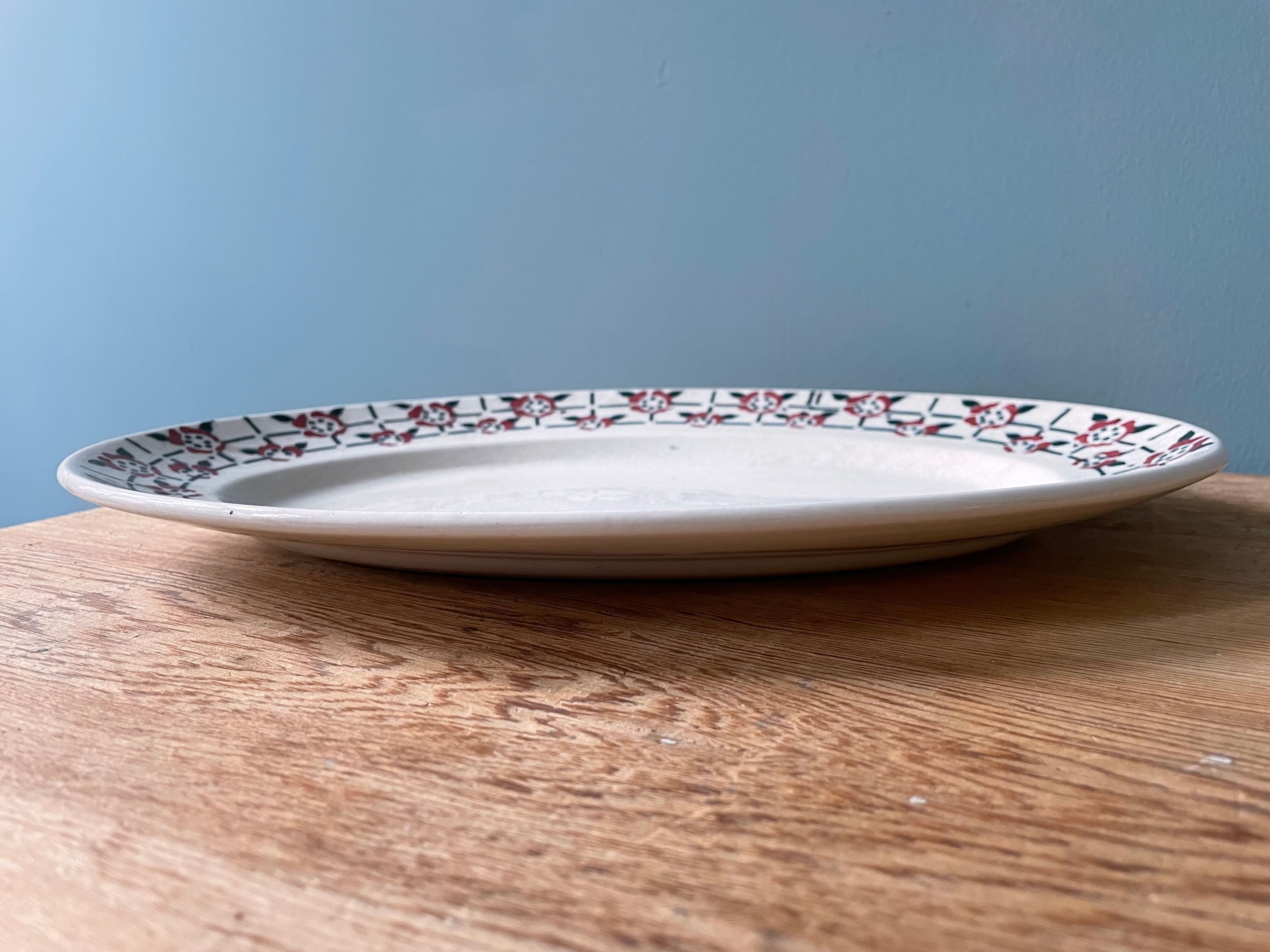Oval dish in earthenware from St Amand Céranord France
