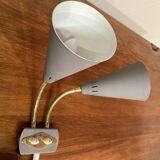Double metal wall lamp, Scandinavian design 1950.