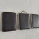 Vintage 1960s triptych mirror barber blue crocodile effect - 20 x