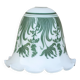 Opaline globe with green flower patterns, bell-shaped lampshade with a corolla.
