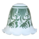 Opaline globe with green flower patterns, bell-shaped lampshade with a corolla.