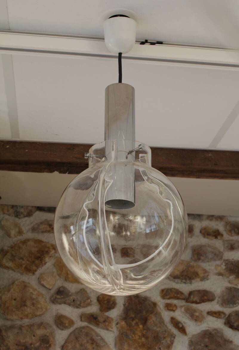Murano blown glass pendant light 'Membrane' Toni Zuccheri 1960