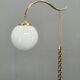 Italian Art Deco Brass Floor Lamp with Glass Globe, 1930s