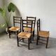 Set of 4 straw chairs from the 50s Dudouyt