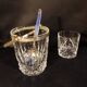 Crystal ice bucket and stainless steel spoon