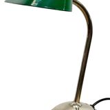 Vintage Green Enamel Bank Lamp, 1950s