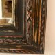 Miroir rectangle ancien lours bois sculpté peint patiné