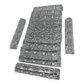 12 knife holders in cut crystal triangular shape