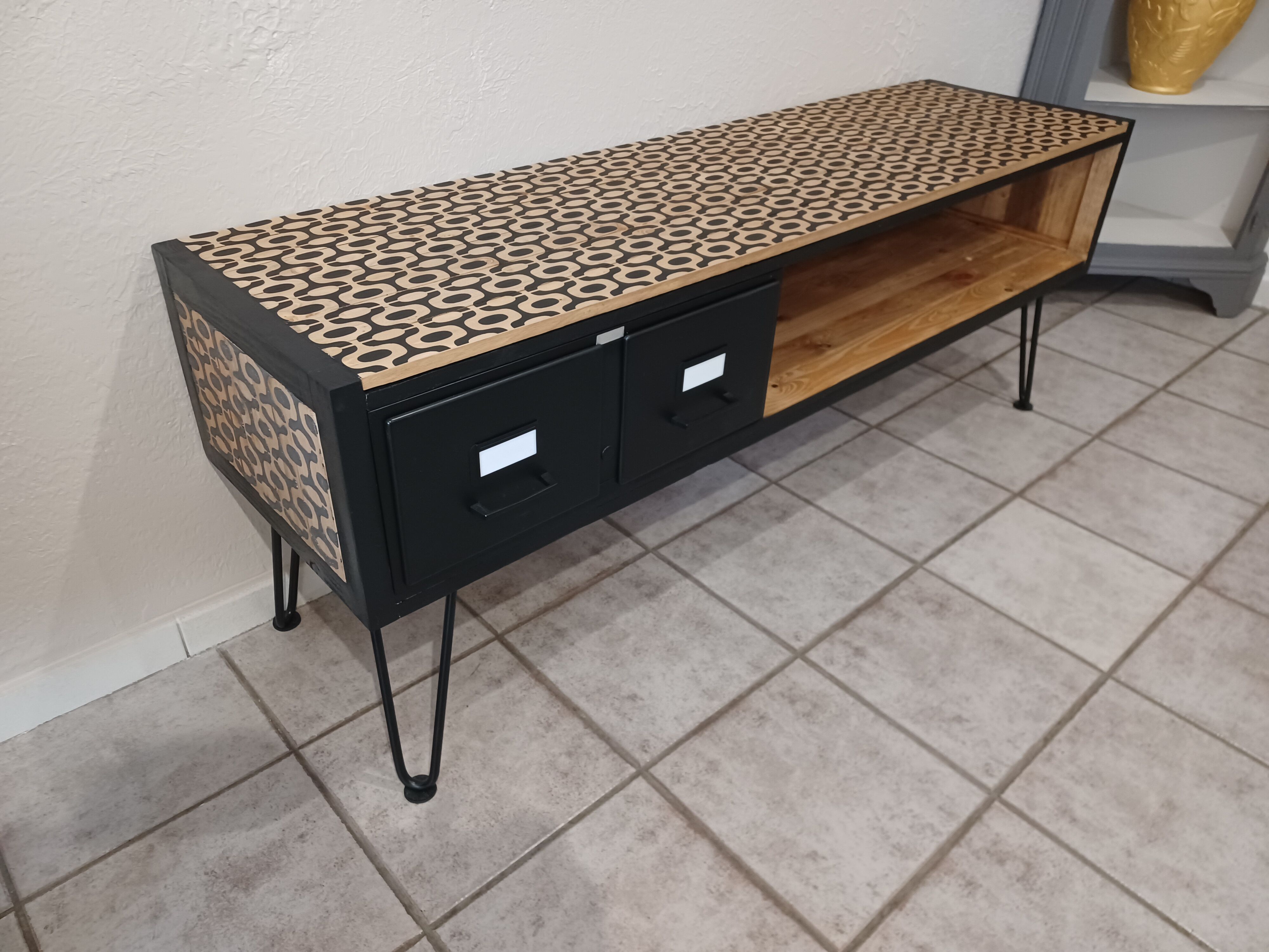 Industrial style TV stand