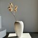 Oblong white vase H:20cm