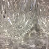 Set of 12 glasses with glass and crystal foot glass wine water tableware France 1950
