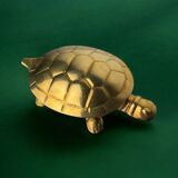 Regency turtle jewellery box in brass, Italy, 1970s