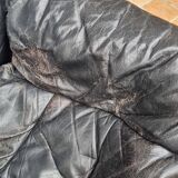 Göte Möbler lounge chair, Sweden 1960, Scandinavian black leather reclining.