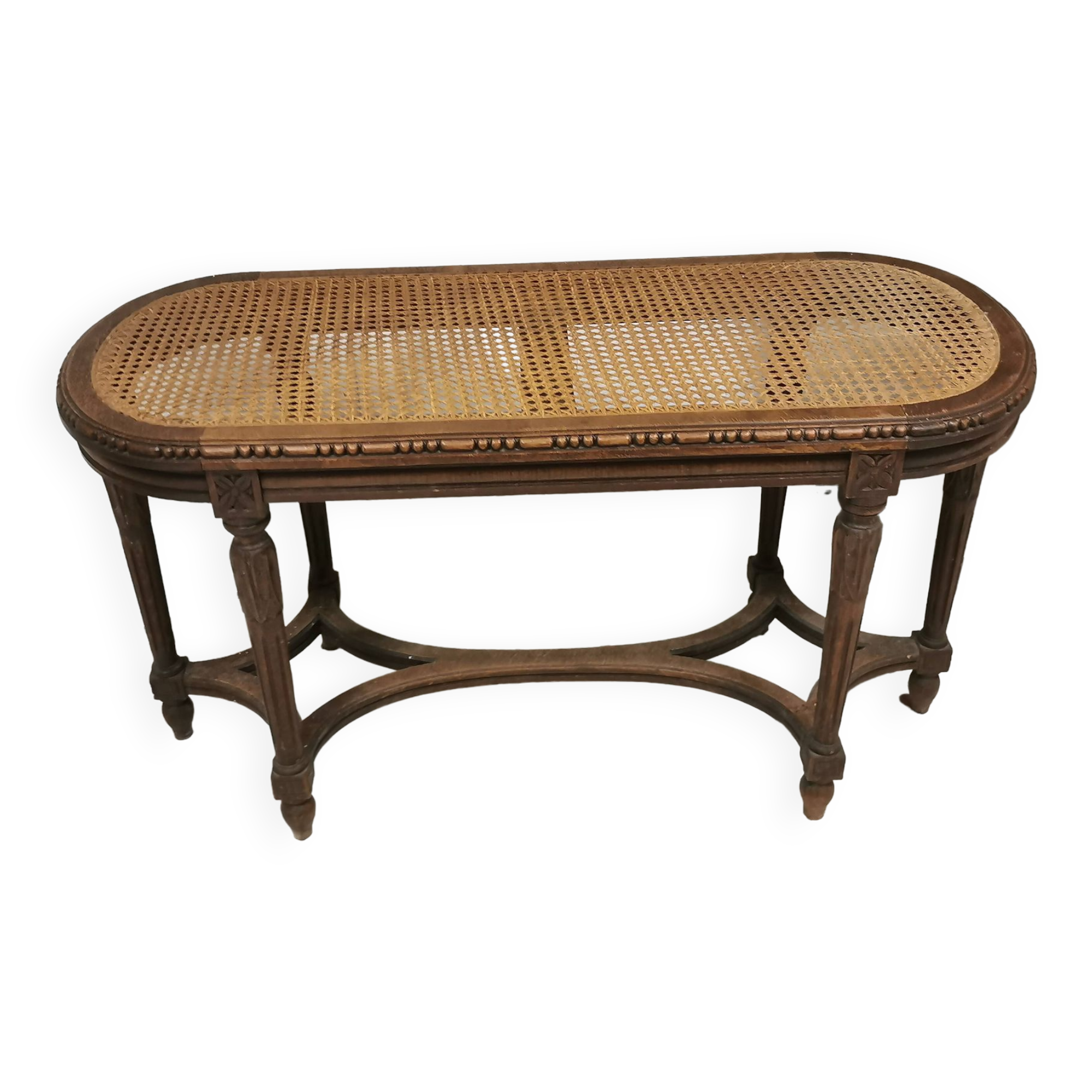Entrance bench, louis xvi style piano bench, seat cannée