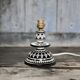 Moroccan glazed terracotta table lamp from Safi, ceramic bedside lamp.