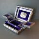 Handcrafted ethnic jewelry box - Hand-pushed silver iron - India - 70's