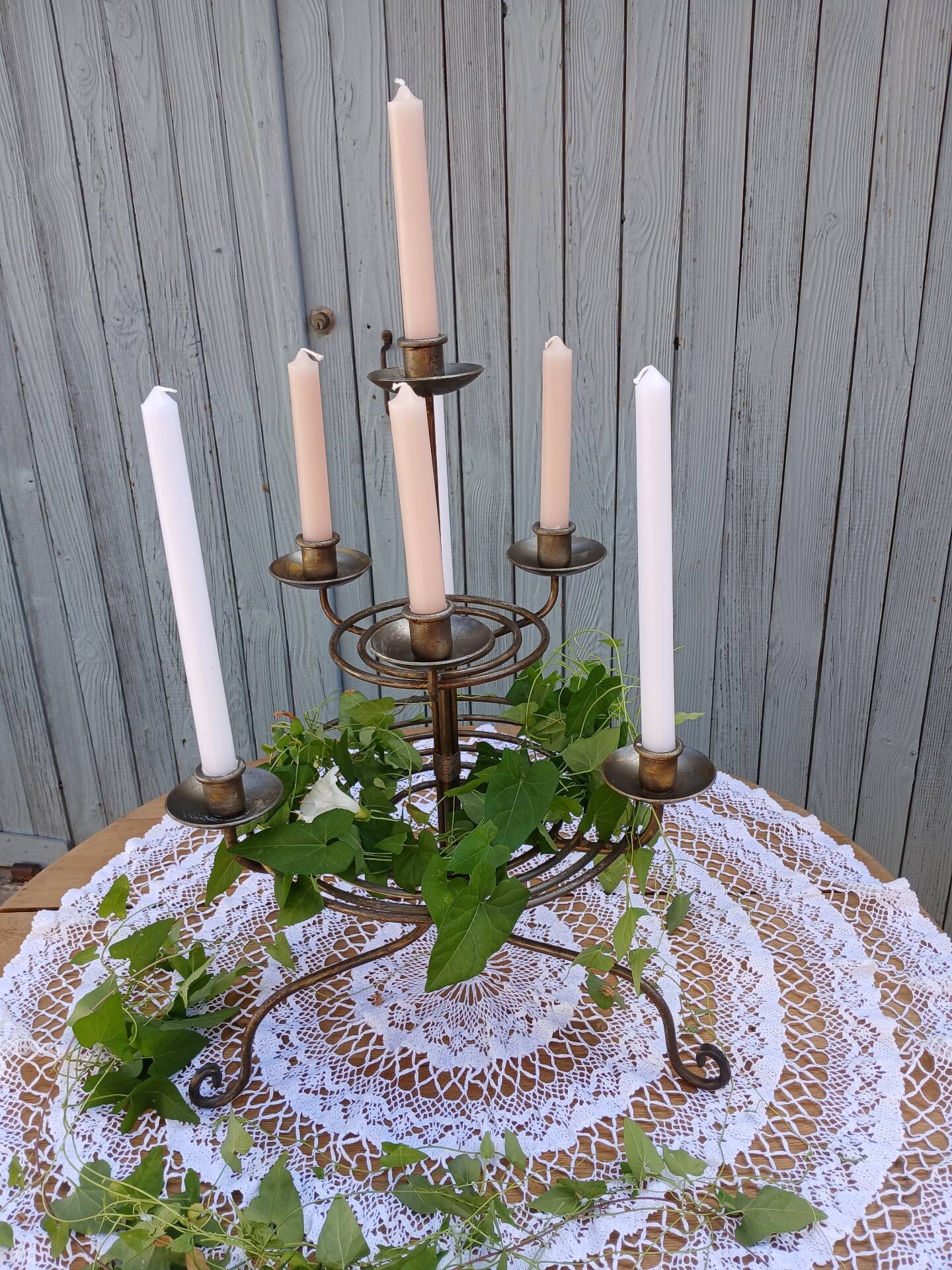 Wrought iron chandelier with 7 candles