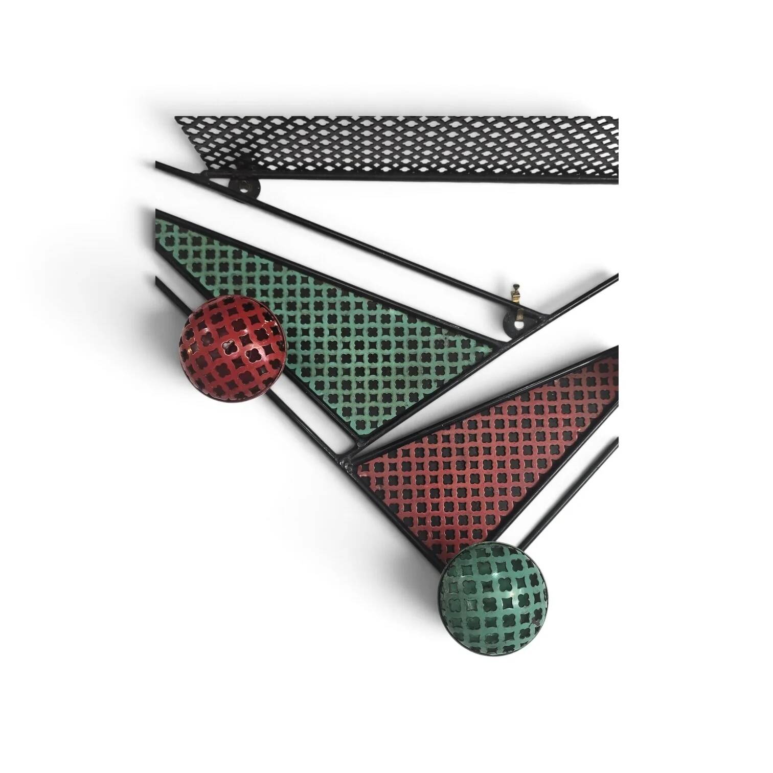 Wall-mounted coat rack attributed to Mathieu Matégot – France, 1950s
