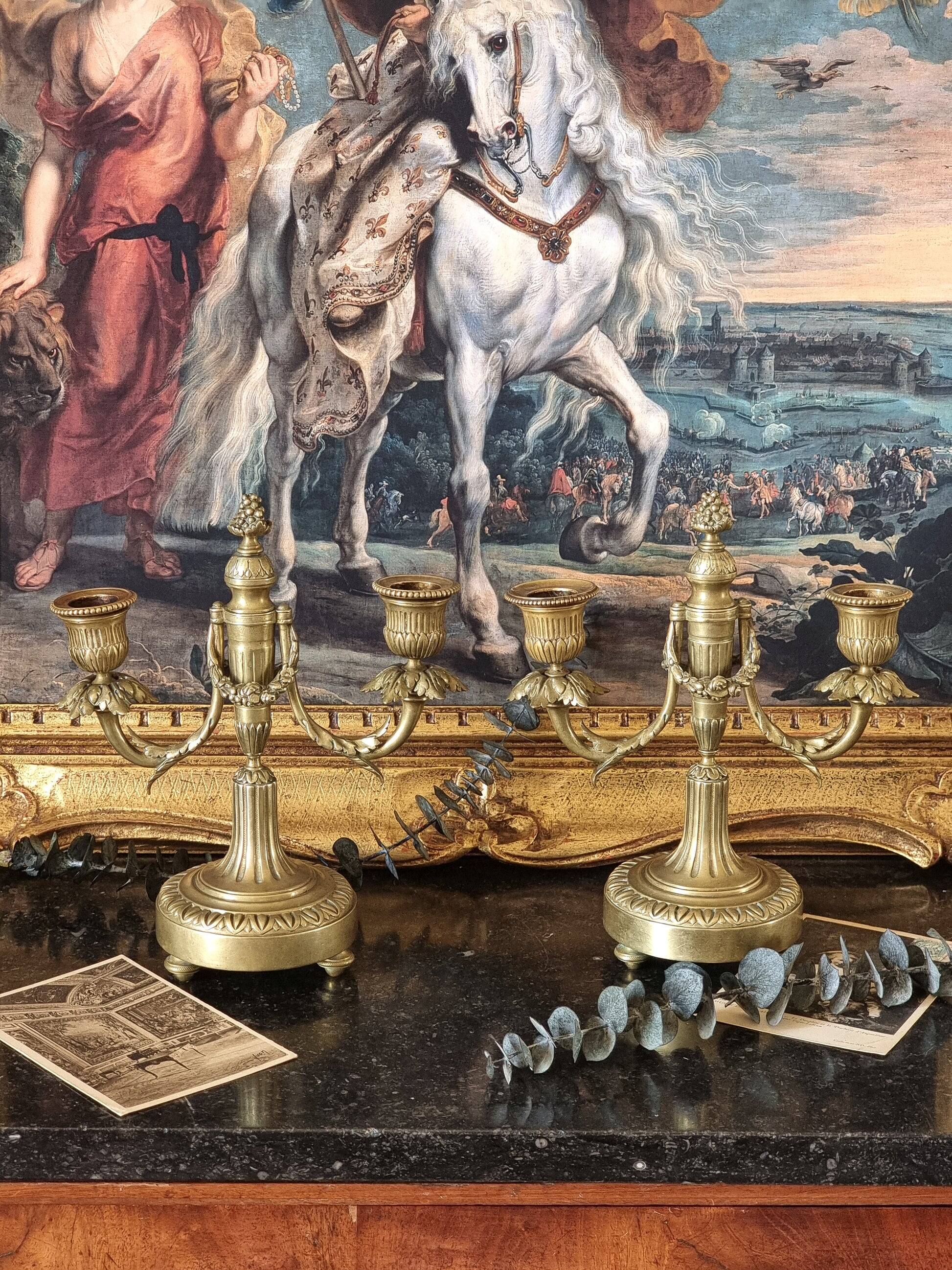 Pair of bronze candlesticks