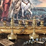 Pair of bronze candlesticks