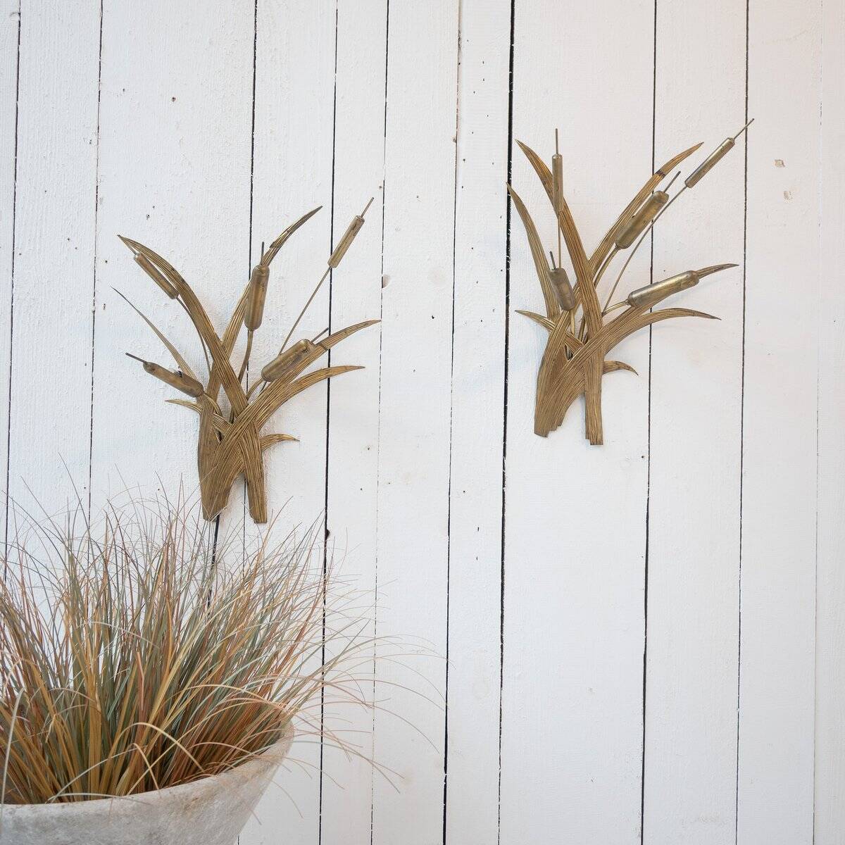 Vintage Brass Wall Lights, 1970s, Set of 2