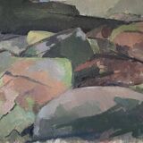 Vintage Oil on Canvas signed Modernist Gustav Adolf Johansson 1972