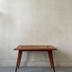 Teak wood coffee table with braided rope, Audoux-Minet 1950