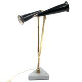 Lampe de table vintage à double lumière, Italie 1960