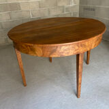 Antique table in folding round walnut
