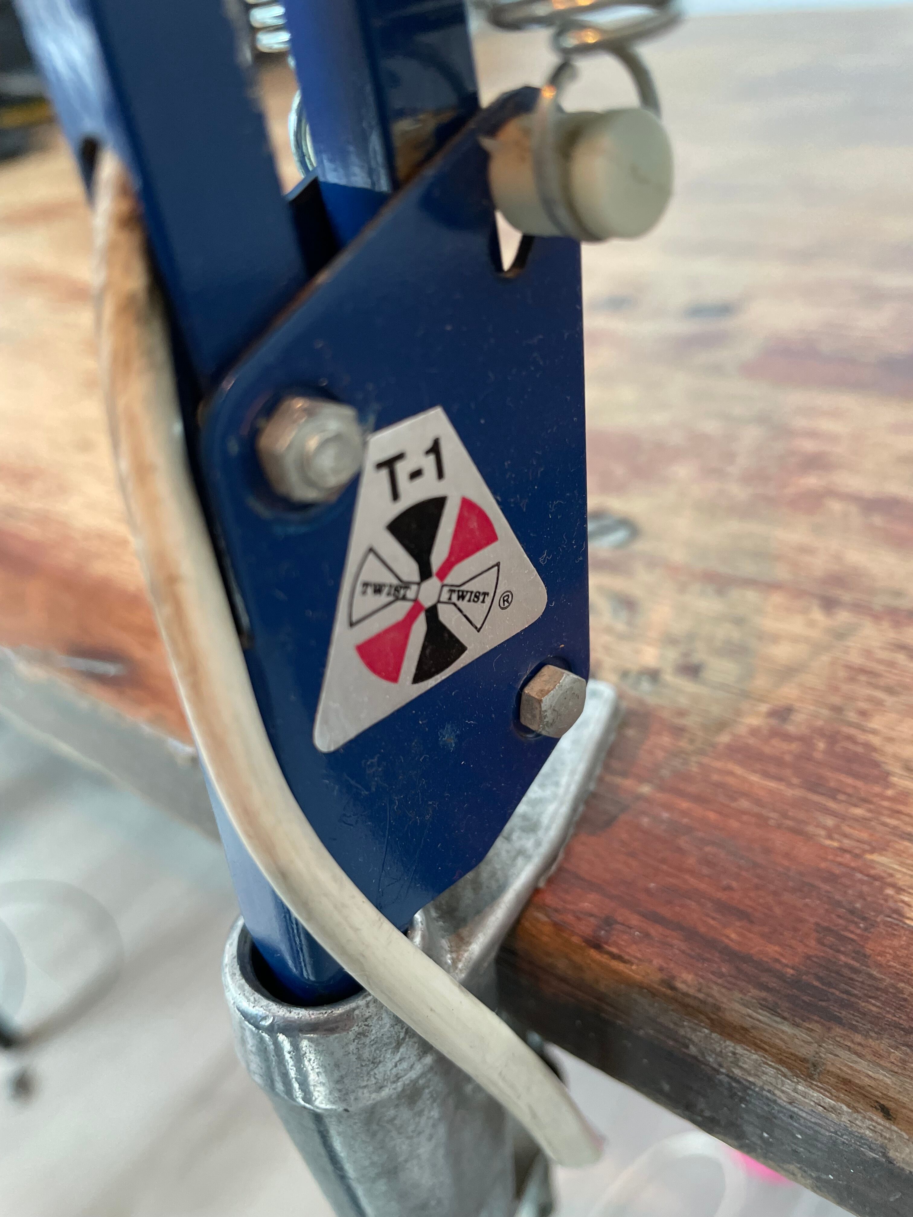 Vintage, architect lamp, articulated lamp, Twist brand, Model T1, 1970s, blue, décor