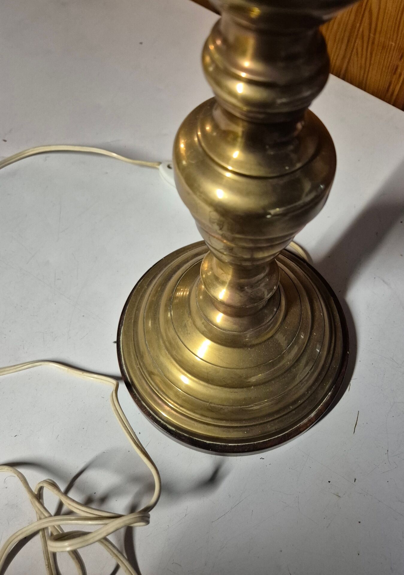 lampe vintage laiton abat jour nacre art deco