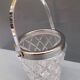 Vintage ice bucket in bevel glass and metal