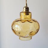 Faceted glass pendant light