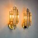 Pair of Venini wall lights, triedri glass, murano, Italy 1970
