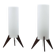 Pair of dark wood & acrylic rocket table lamps by Luxus, Sweden, 1960s
