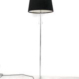 Chrome and black velvet Staff light floor lamp