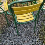 Set of 4 metal bistro chairs tolix style