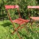 set of 4 folding iron and wood garden chairs early twentieth century