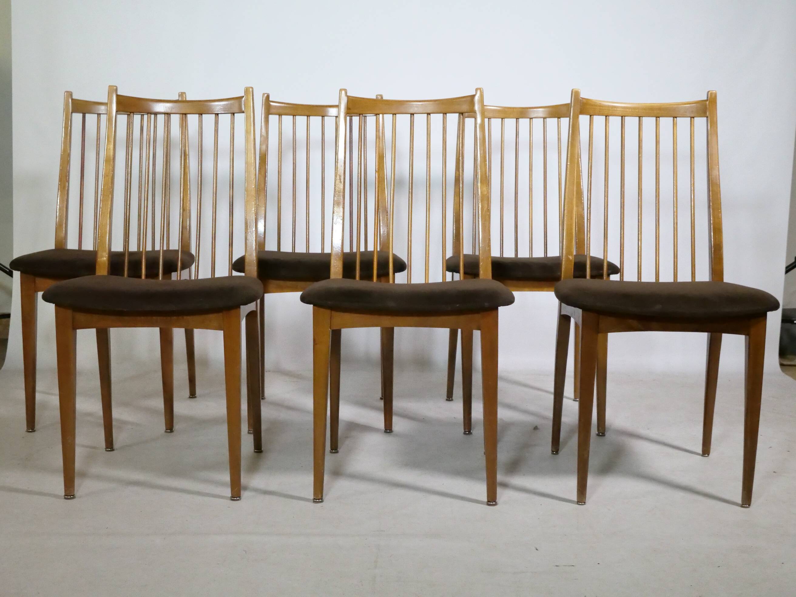 Mid-Century Teak Dining Chairs by WK Möbel, Set of 6, 1960s Design