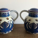 Pair of pitchers Royal Copenhagen 1967 signed Berte Jessen
